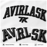Patch en relief 3D personnalisé, toucher doux, transfert thermique, couleur et taille personnalisées pour les étiquettes de vêtements, sweat-shirts, sweats à capuche