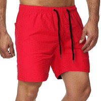 Shorts de sport respirants à séchage rapide pour hommes, personnalisables OEM, couleur unie, grande taille, avec cordon de serrage, pour la gym, la course, l'entraînement et la plage