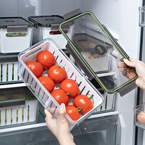Refrigerator Storage Box Rectangle Food Grade Airtight Lid For Kitchen Fruits Vegetables - Product Image 3