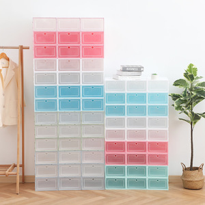 Zapatero de plástico transparente ecológico a prueba de polvo tipo cajón para el hogar caja de almacenamiento de zapatos plegable gabinete de zapatos - Product Image 3