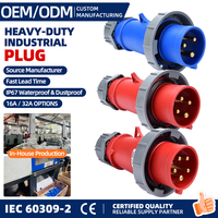 Prise d'alimentation industrielle IP67 16A 32A, connecteur électrique mâle étanche pour machines industrielles