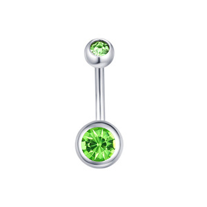Piercing de Ombligo de Acero Inoxidable con Zirconia, Barra de 10mm, <span class=keywords><strong>Plateado</strong></span>, Joyería para Ombligo Europeo y Americano - Product Image 5