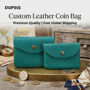 Carteras de Cuero Genuino para Hombre y Mujer, Mini Cartera de Doble Capa para Tarjetas de <span class=keywords><strong>Crédito</strong></span> e Identificación, Monedero, Bolsa de Almacenamiento, Cartera Corta para Negocios - Product Image 1