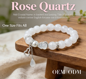 คริสตัลผงธรรมชาติ ดีไซน์<span class=keywords><strong>ดั้งเดิม</strong></span> รูปทรงน้ำเต้า สร้อยข้อมือลูกปัดทรงกลมสำหรับผู้หญิง ของขวัญคริสตัลสุดหรู - Product Image 1