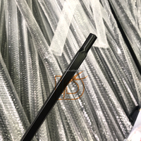 Balaustre de Escalera Metálico Cuadrado Negro Liso Moderno de Media Pulgada del Fabricante, Husillo de Hierro Forjado para Barandilla Interior