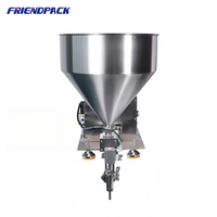 Machine de remplissage semi-automatique pneumatique à pompe à engrenages servo pour jus, boissons, crème, confiture, avec trémie de 30L pour liquides et pâtes