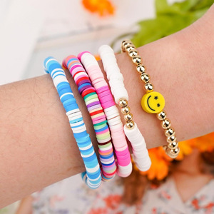 <b>Diy</b> Jewelry Set Polymer Clay Beads Black White Gold Silver Bracelet Making <b>Kit</b> For Children Craft Supplies - Product Image 4