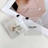 Sac à fermeture éclair givré personnalisé de luxe pour bijoux, petit sac en PVC à fermeture éclair, pochette à bijoux en plastique personnalisée, petit sac d'emballage imprimé