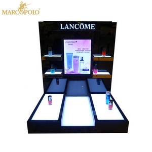 Superieure Fabriek Teller Top Acryl Cosmetische Product Display Stands Met Led Licht