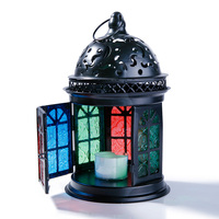 Suporte de vela de metal preto, suporte de vela para pendurar lanterna, oco, forma de estrela, para decoração interna