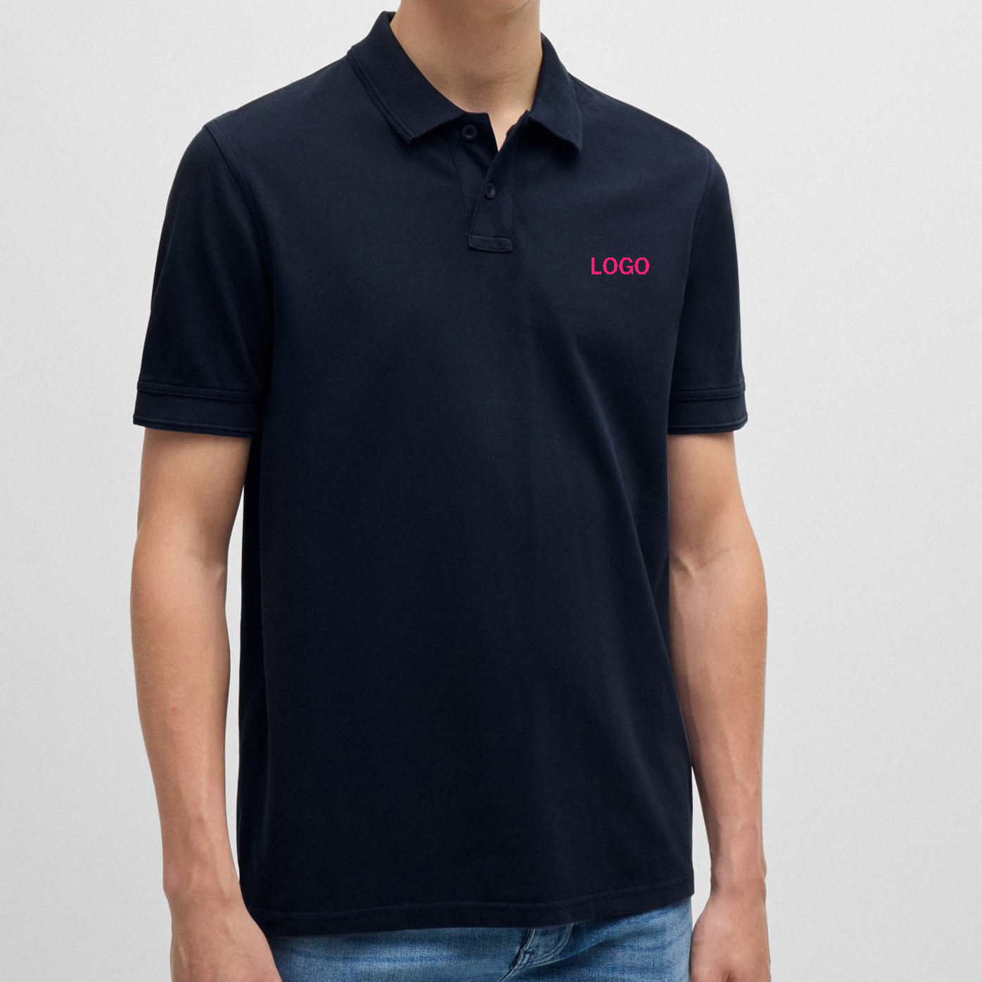 Alta Qualidade Turn Down Collar Camisa Polo Azul Marinho Com logotipo rosa  Quente Marca Personalizada de Manga Curta Verão Camisas dos homens t|  Alibaba.com, image size:1396x1396