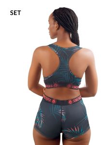 Conjunto de Ropa Interior de Poliéster para Mujer al por Mayor OEM, Bóxers y Sujetadores con Estampado Personalizado y Logotipo en la Cintura, Conjuntos de Sujetador y Pantalones Cortos para Mujer - Product Image 2