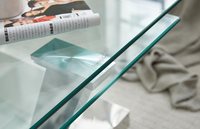 Table basse convertible au design moderne Mobilier de salon extensible en verre à la mode Table rotative pliable décorative