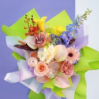 Feuilles d'emballage en papier synthétique PE écologique, imperméables, couleur unie, mat, pour emballage de bouquets de fleurs, emballage cadeau, 58x58cm