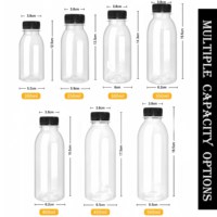 Bouteille en plastique ronde de qualité alimentaire PP de 200 ml, 250 ml, 300 ml, 350 ml, 400 ml, 500 ml en stock, bouteille à boisson pour l'emballage des boissons