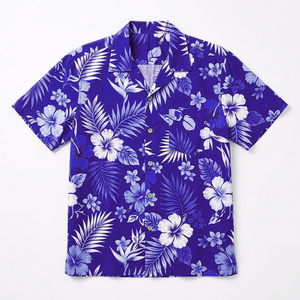 เสื้อฮาวาย OEM ODM ลายทรอปิคอล ปักโลโก้ได้ตามสั่ง แขนสั้น ติดกระดุม สำหรับผู้ชาย เสื้อผ้าชายหาดฤดูร้อน เสื้อผ้ารีสอร์ท ขายส่ง - Product Image 2