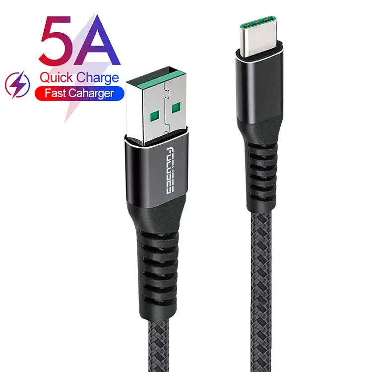 OEM High Quality 5A Type-c Fast Kabel 3ft 6ft Nylon Braided USB Cable For Samsung Galaxy Cable USB C Quick Charger Data Cable