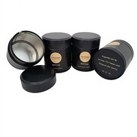 Boîtes en étain noir mat pour le stockage des aliments - forme ronde, bouchon à vis pour le thé, la poudre de matcha, les bonbons et le chocolat