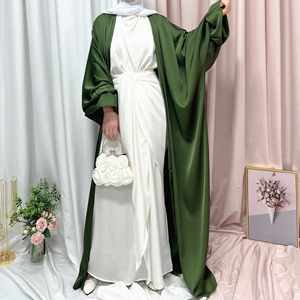 Cárdigan de manga abullonada 2025 verano europeo y americano Dubai elegante Falda larga Abaya mujeres vestido musulmán - Product Image 4