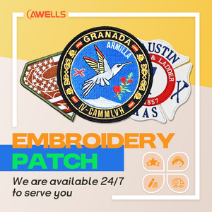Custom Logo <strong>Pattern</strong> Embroidery Badges Woven Patches Iron <strong>on</strong> Sew <strong>on</strong> Emblem Souvenir Applique Embroidery Patch - Product Image 2
