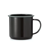 Personnalisé 12oz 15oz17oz Sublimation Noir Orange Blanc Café Vin Eau Émail Camping Tasses Tasse Avec Poignée pour Impression