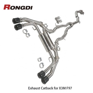 ท่อไอเสียสแตนเลส 304 สำหรับ BMW F97 F98 X3M X4M 3.0T แบบ Single Midpipe Valvetronic Exhaust Muffler - Product Image 2