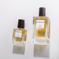 Bouteille de parfum transparente recyclable carrée de 30ml 50ml 75ml avec pulvérisateur à pompe boîtes d'emballage personnalisées bouteille de parfum
