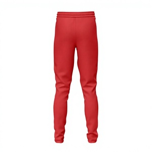 Pantalon de survêtement homme personnalisé, écologique, rouge, coupe droite, en molleton de coton, avec cordon de serrage, vêtements de sport, tailles XS-3XL - Product Image 1