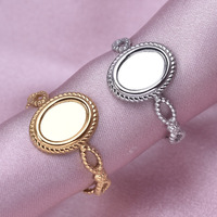 Anneaux de base en acier inoxydable plaqué or paramètres bricolage anneaux d'articulation vierges pour femmes bijoux breloques ne se fanent jamais en gros