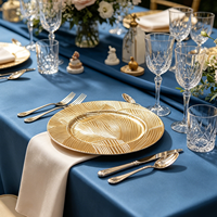 Assiettes de présentation robustes et durables en PP de 13 pouces, finition texturée dorée, pour la location d'événements et de mariages