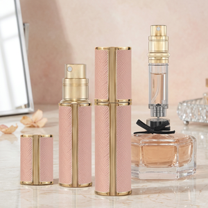 Mini 5ml Luxury Leather/Glass/Metal Screen Printed Custom Logo Essential Oil Perfume Atomizer Pump Sprayer Bottles Customizable - Product Image 3
