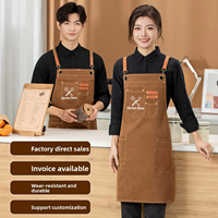 PerfectChef Tablier de cuisine uniforme en toile de coton denim pour hommes, avec poches pour outils de cuisson et de pâtisserie