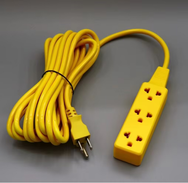 American Standard 15A 20m Extension Cord with NEMA Female End for Home Appliances IP20 Rated 3 Outlets USA PVC Material
