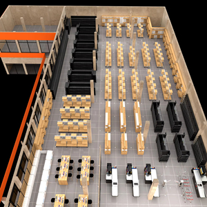 3D מעוצב תאורה חד-צדדית לעמוד תצוגה עבור מאפייה חנות מאפייה 3D מדפים עץ מזון חנות מתכת דו-צדדית תכונה דו-צדדית - Product Image 1