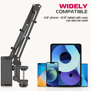 Flexible Scissor <b>for</b> Metal Bedside Phone <b>Tablet</b> Holder Adjustable Bracket Headboard Mount - Product Image 2