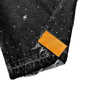 High Quality for Men Embroidery Custom Jean Rhinestone Acid Wash Streetwear <strong>Shorts</strong> - Product Image 6