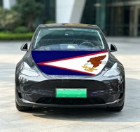 Housse de capot de voiture Drapeau Samoa 100% Polyester Logo Personnalisé Housse de rétroviseur patriotique Accessoires de voiture pour la décoration d'événements nationaux