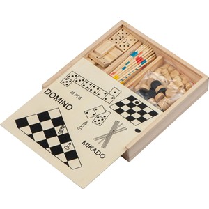 Juego de Madera Económico con Ajedrez, Mikado, Damas y Dominó - Regalo Promocional Novedoso para Noches de Juego en Casa y de Viaje - Product Image 4