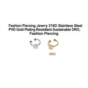 Joyería de Piercing de Moda, Acero Inoxidable 316L, Chapado en Oro PVD, Resistente, Sostenible, ORO - Product Image 2