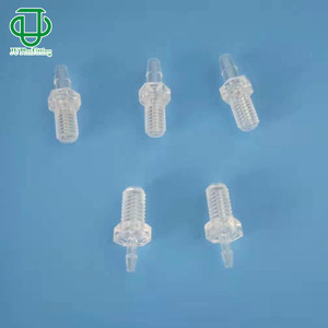 Conector de Tubería Roscado Recto JU PlasFitting M6, Tipo Pagoda, de Plástico PP/PC/Goma, con Rosca Externa y Conexión de Púas - Product Image 1