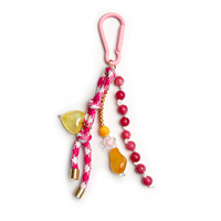 Porte-clés tendance et stylé en résine acrylique avec nœud et breloque cœur en lucite, pendentif de sac polyvalent, style Instagram, succès viral