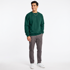Color verde Fabricantes Logotipo personalizado Fleece Sudaderas de cuello redondo en blanco Logotipo personalizado Jersey Hombres sudaderas con capucha DDP Envío - Product Image 1