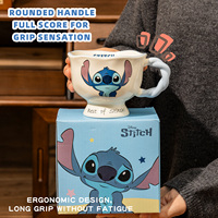 Tasse en céramique à motif de dessin animé avec poignée, tasse à café et à lait personnalisée pour le bureau, la maison et les cadeaux
