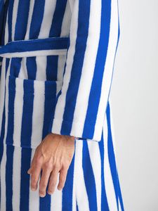 Peignoir en tissu éponge teint en fil de coton pur pour hommes Peignoir de spa à rayures <span class=keywords><strong>Bon</strong></span> peignoir absorbant - Product Image 3