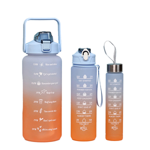 Ensemble de bouteilles d'eau créatives 3 <span class=keywords><strong>en</strong></span> 1 avec marqueur de temps 2023 ML + 2000ML + 900ML, 3 pièces, 500 - Product Image 1