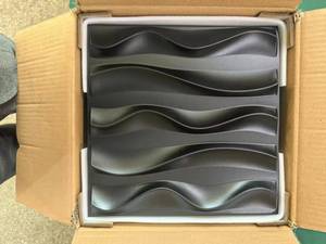 Panneau mural 3D en diamant, <span class=keywords><strong>papier</strong></span> <span class=keywords><strong>peint</strong></span> noir mat irrégulier assorti pour la décoration murale intérieure, décoration de plafond - Product Image 2