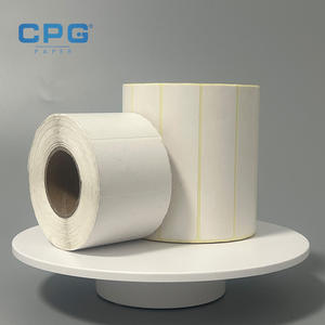 Rouleau d'étiquettes thermiques écologiques 4x6 personnalisées par le fabricant, avec revêtement supérieur, 1000 étiquettes, papier autocollant - Product Image 1