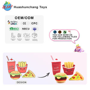 Fabrika toptan <span class=keywords><strong>Pet</strong></span> Squeak oyuncaklar peluş kızartması <span class=keywords><strong>Pizza</strong></span> Hamburger cips süt kupası <span class=keywords><strong>Pizza</strong></span> gıda gıcırtılı dolgu yastık peluş oyuncak - Product Image 1