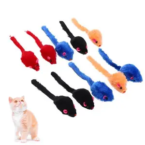 Qbellpet toptan yapay kürk fare Pet kedi oyuncaklar Mini fareler komik peluş oyun oyuncaklar kediler yavru için