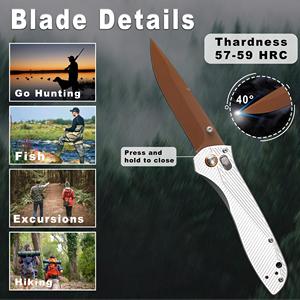 Le couteau de poche pliant haut de gamme avec logo personnalisé de la meilleure qualité fabriqué en Chine, adapté à la chasse et à l'EDC - Product Image 3
